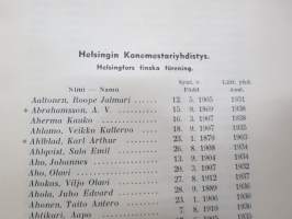 Suomen Konemestariliitto - Finlands Maskinmästarförbund r.y. Jäsenmatrikkeli - Medlemsmatrikel 1939