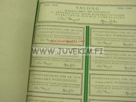 Malmin Sähkölaitos Oy, Malm Elektricitetsverk, Malmi 1938, 10 000 mk -osakekirja