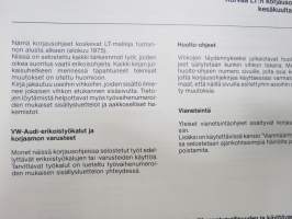 Volkswagen LT - Sähkölaitteet4-vaihteinen käsivaihteisto 015/I ja vetopyörästö - Korjausohjeet / repair manual, in finnish
