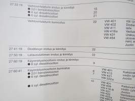 Volkswagen LT - Sähkölaitteet4-vaihteinen käsivaihteisto 015/I ja vetopyörästö - Korjausohjeet / repair manual, in finnish