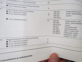 Volkswagen LT - Sähkölaitteet4-vaihteinen käsivaihteisto 015/I ja vetopyörästö - Korjausohjeet / repair manual, in finnish