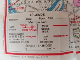 TARIDE 315 Plan-guide répertoire des rues PARIS par arrondissement métro - autobus. 1980?