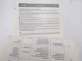 Audi 80 Korjausohjeet nr 6; Virtapiirikaaviot, sähkölaitteiden vianetsintä ja sijainti vuosimallista 1992 alkaen / repair manual, in finnish