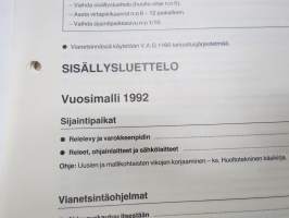 Audi 80 Korjausohjeet nr 7; Virtapiirikaaviot, sähkölaitteiden vianetsintä ja sijainti vuosimallista 1992 alkaen / repair manual, in finnish