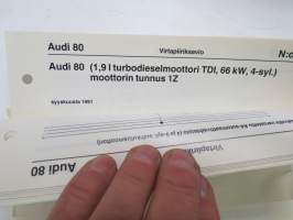 Audi 80 Korjausohjeet nr 7; Virtapiirikaaviot, sähkölaitteiden vianetsintä ja sijainti vuosimallista 1992 alkaen / repair manual, in finnish
