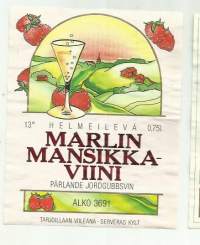 Marlin Mansikkaviini  Alko 3691  - viinaetiketti