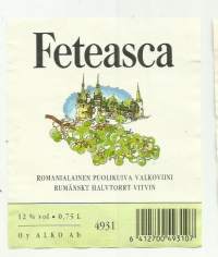Feteasca  Alko 4931  - viinaetiketti