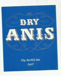 Dry Anis  Alko 047  - viinaetiketti