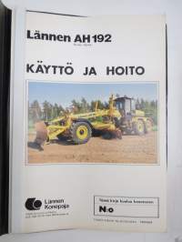 Lokomo AH 192 tiehöylä numerosta 18018- käyttö ja hoitoohjekirja -grader manual, in finnish