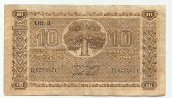 10 markkaa 1939  Litt D