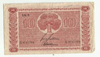 10 markkaa 1945  Litt B