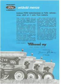 Ford traktori esite, mainos, alkuperäinen, Ylikomi Oy. Yksisivuinen.