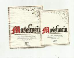 Moselwein   Alko nr 4831 ja 4832 - viinaetiketti 2 kpl