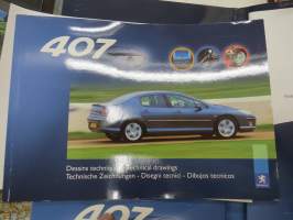 Peugeot 407 2004 -pressikansio, malliston esittelykansio -press kit
