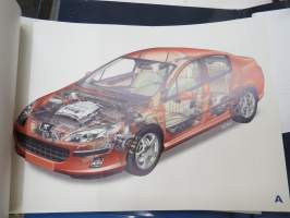 Peugeot 407 2004 -pressikansio, malliston esittelykansio -press kit