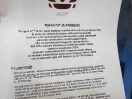 Peugeot 407 2004 -pressikansio, malliston esittelykansio -press kit