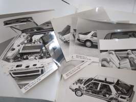 Saab 9000 Turbo 16 Press Information-pressikansio, nelikielinen esittelykansio valokuvineen -press kit with photographs
