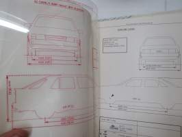 Saab 9000 Turbo 16 Press Information-pressikansio, nelikielinen esittelykansio valokuvineen -press kit with photographs