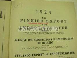 The finnish export and import register 1924