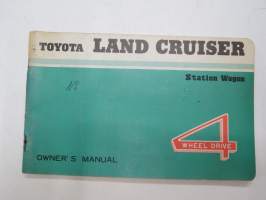 Toyota Land Cruiser Station Wagon FJ55 (L)V, FJ55(L)V-B, FJ55LG, 4 Wheel Drive -Owner&#039;s Manual in english, käyttöohjekirja englanniksi