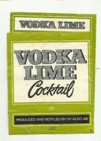 Vodka Lime  Alko nr 242 - viinaetiketti