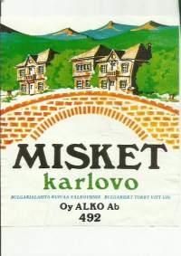 Misket   Alko nr 492 - viinaetiketti