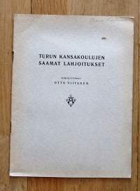 Turun  kansakoulujen saamat lahjoitukset   vuosikertomus 1936    Otto Viitanen