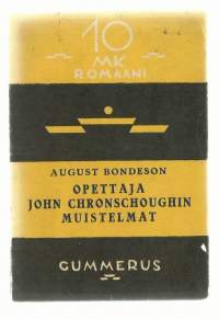 Opettaja John Chronschoughin muistelmat : lapsuusajalta ja seminaarivuosilta / August Bondeson ; suomentanut Heikki Laurinmäki.