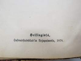 Tohtori Martti Lutheruksen Huone-Postilla. Suomentanut Anton Lilius, 1878 -etulehdellä omistajatieto; &quot;Elin Joensuu - Lahja Bacan perheeltä 1923&quot;