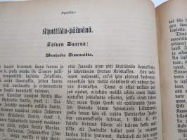 Tohtori Martti Lutheruksen Huone-Postilla. Suomentanut Anton Lilius, 1878 -etulehdellä omistajatieto; &quot;Elin Joensuu - Lahja Bacan perheeltä 1923&quot;