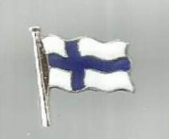 Suomen lippu emali -  rintamerkki