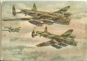 Avro Lancaster I  lentokone  postikortti  - lentokonepostikortti kulkematon