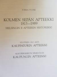 Jukka Vuori Kolmen sepän apteekki 1813 - 1989. Helsingin II Apteekin historiikki.