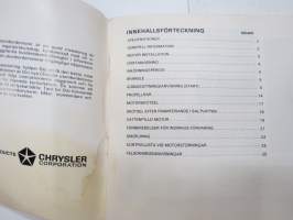 Chrysler Outboards 4 hv perämoottori käyttöohjekirja - 4 hk utombordsmotor instruktionsbok