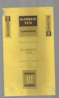 Number 10 Virginia   - savukerasian aihio  tupakkaetiketti