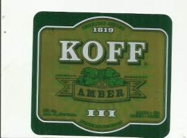 Koff Amber  III olut - olutetiketti