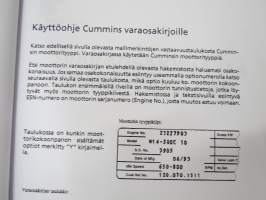 Sisu Trucks - Cummins Euro 1 moottorit Cummins NTAA-380, NTAA-410 Varaosakirja 1a / Spare Parts 1a KOPIO