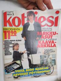 Kotiliesi 1987 nr 3, 6.2.1987, Pakolaiset korvaamaan vähentyvää kansaamme?, Sadunkertojan koti - Minna Laukkanen, Kirjailijat &amp; näyttelijät - peli menetetty?