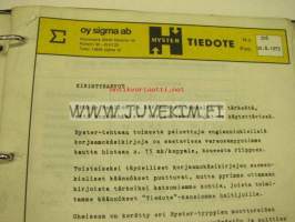 Hyster tiedotteita, voitelukaavioita -kansio