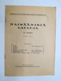 Naisäänisiä lauluja 33. vihko; Äidille, Iltalaulu, &quot;Aa-aa&quot;, Paimenen sunnuntai-aamu, Matkamiehen virsi, Tääll´ihminen niinkuin ruoho