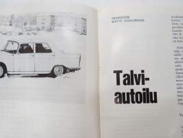 Peugeot Uutisia 1969 nr 1, Peugeot-autojen kokoonpanotehdasta suunnitellaan Suomeen, Talviautoilu, Peugeot-keskus Jyväskylä, Pörhön autoliike Oulu, ym.