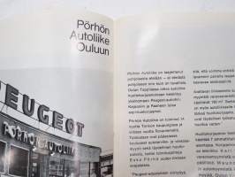 Peugeot Uutisia 1969 nr 1, Peugeot-autojen kokoonpanotehdasta suunnitellaan Suomeen, Talviautoilu, Peugeot-keskus Jyväskylä, Pörhön autoliike Oulu, ym.