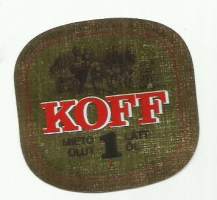 Koff 1 olut - olutetiketti