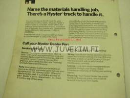 Hyster Industrial Truck Catalogue -myyntiesite englanniksi