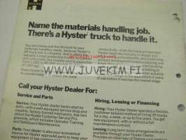 Hyster Industrial Truck Catalogue -myyntiesite englanniksi