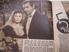 Uutis-Aitta 1947 nr 3-4, Clark Gable, Lauren Bacall, Ingrid Bergman, Linda Darnell, Tino Rossi, Helen Chapman, ym.