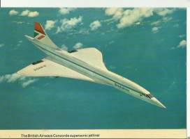 British Airways Concorde    postikortti  - lentokonepostikortti kulkenut