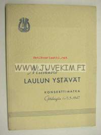 Mieskuoro Laulun Ystävät konserttimatka Göteborgiin 1-7-5.1947