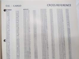 Car Go Auto Electrical Component parts 5 Cross reference list -varaosien yhteensopivuudet