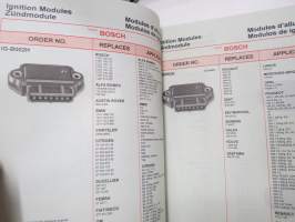 Mobiletron Ignition module, Regulator, Rectifier / Cross reference -kuvitettu varaosaluettelo ja korvaavuudet